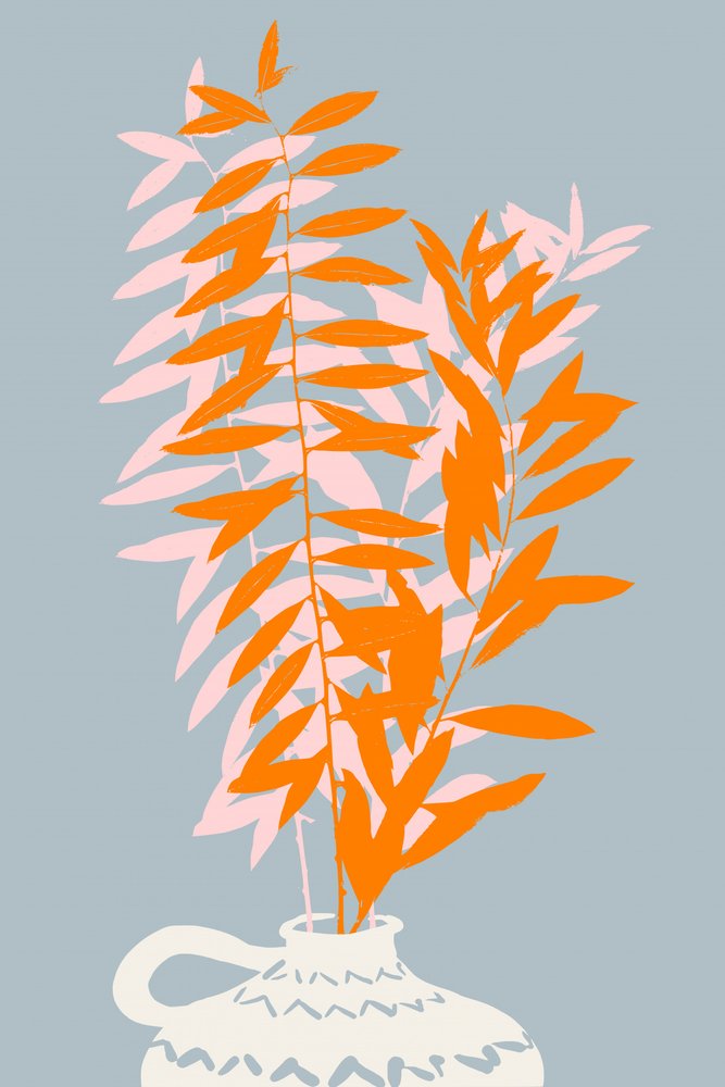 Minimalistiskt botaniskt stilleben av Annick