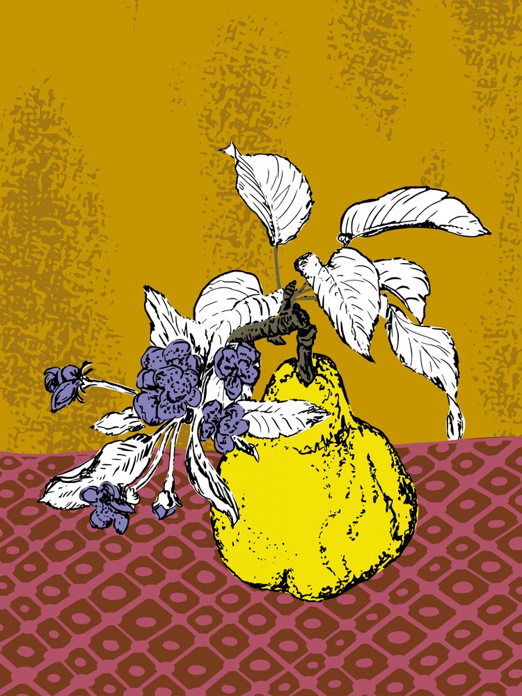 Kvitten och lila blommor av Annick