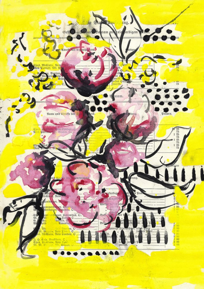 Ljusa rosa blommor av Annick