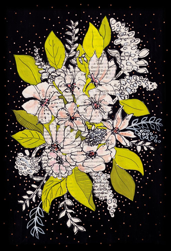 En lekfull blomsterbukett av Annick