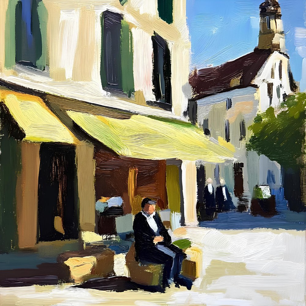 En man på Sunny Cafe av Avanesova Elena