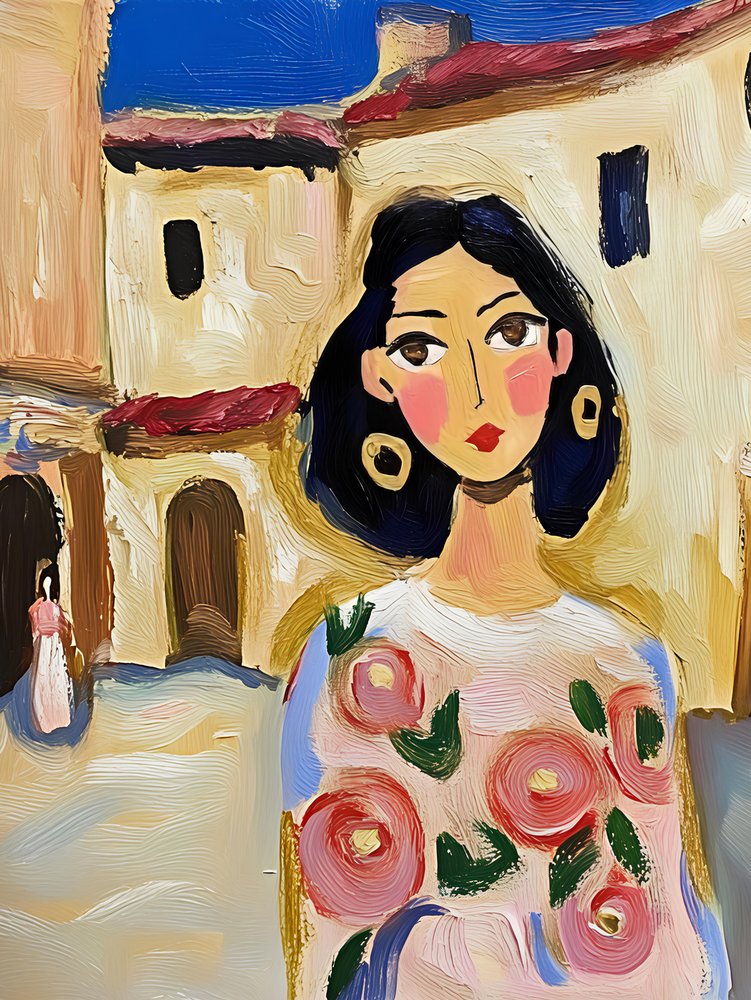 Målad blomsterprydd stadsbo av Avanesova Elena
