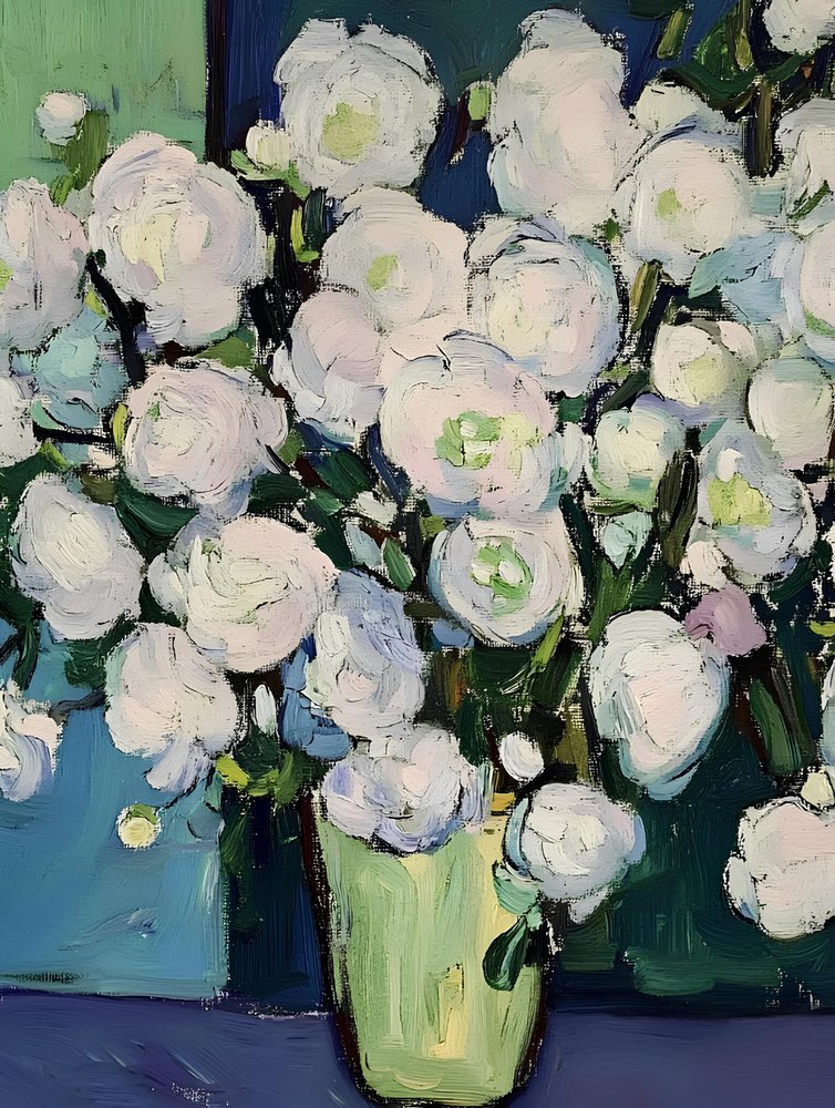 Måleriska vita blommor av Avanesova Elena