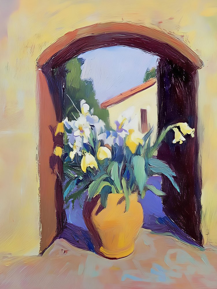 Blommor vid det soliga fönstret av Avanesova Elena