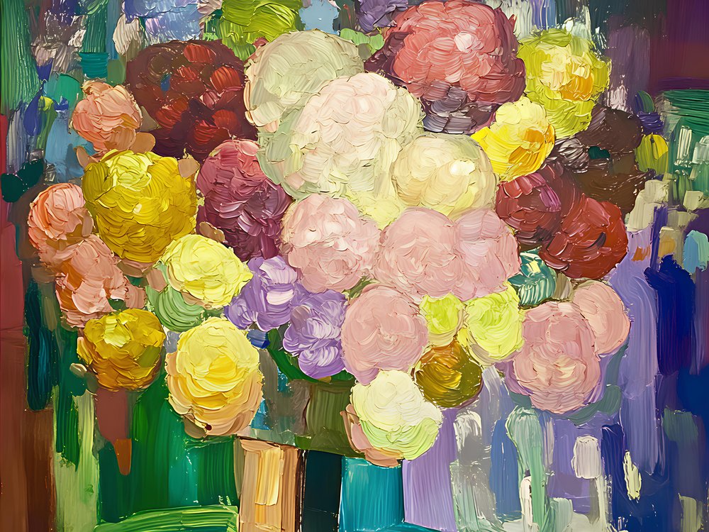 En färgsprakande blomsterbukett av Avanesova Elena
