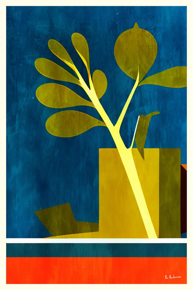 Geometriskt växtstilleben av Bo Anderson