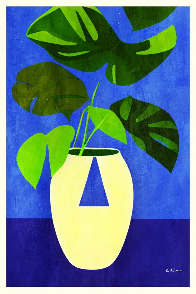 Monstera Blue Botanical av Bo Anderson