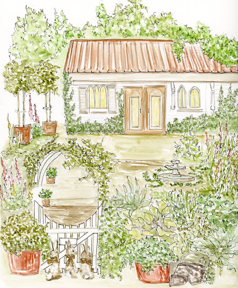 En charmig stugträdgård av Breanna Megan Studio