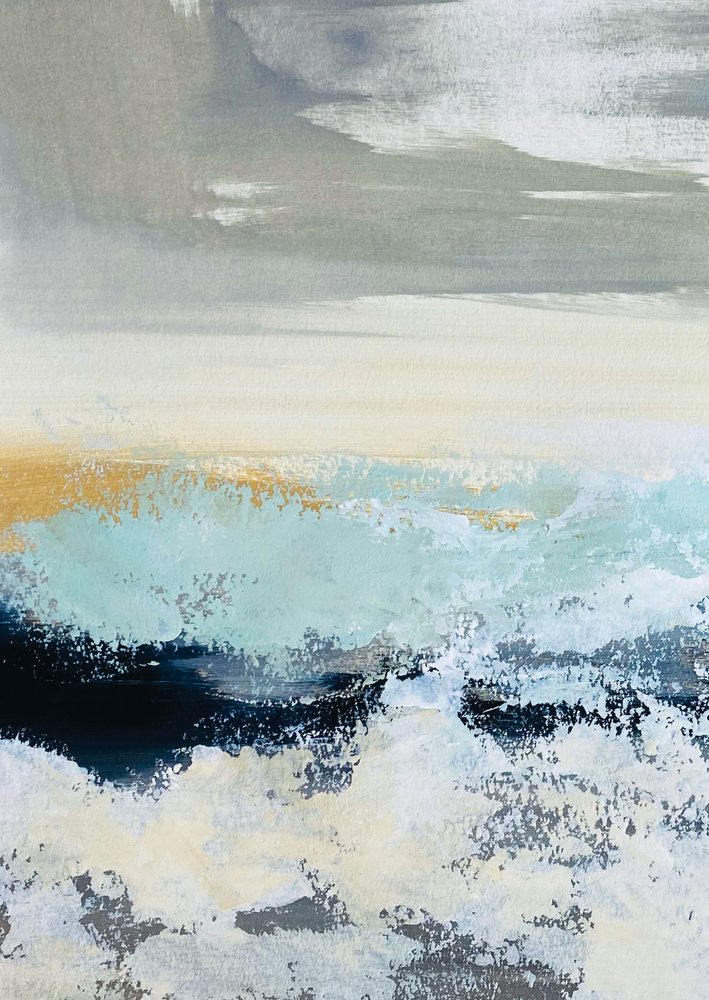Havslandskap med gyllene horisont av Breanna Megan Studio