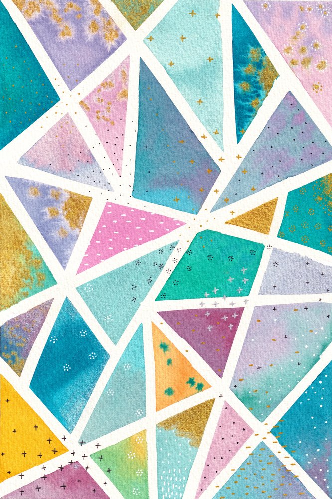 Färgglad geometrisk mosaik av Camille Contini