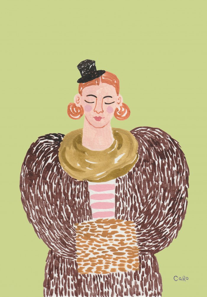 Ett fantasifullt modeporträtt av Caroline Roberts