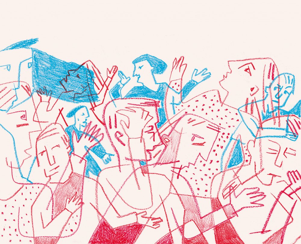 Kaotisk diskussion i folkmassan av Catalina Somolinos