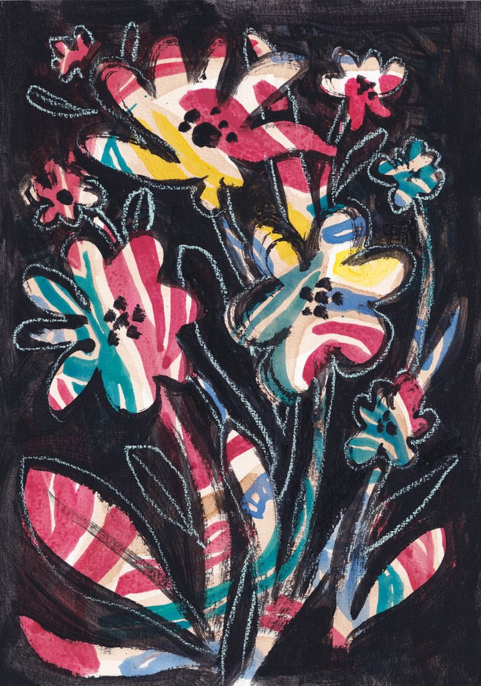 Färgglada randiga blommor av Catalina Somolinos