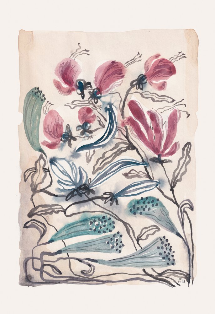 Rosa och turkosa växter av Catalina Somolinos