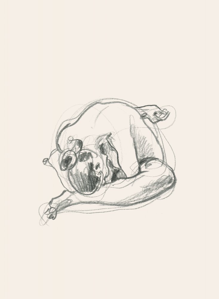 Tyst, hopkrupen figur av Catalina Somolinos