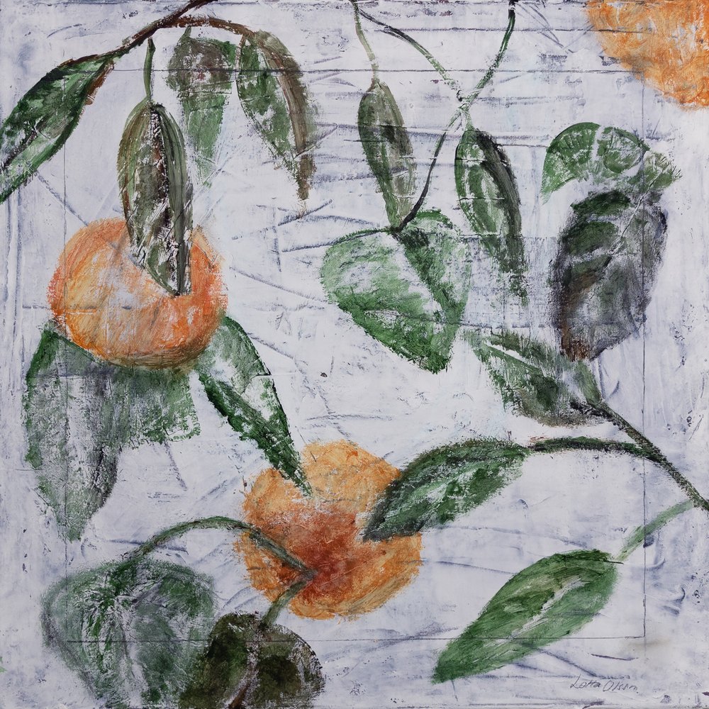 Apelsiner och gröna blad av Charlotte Olsson