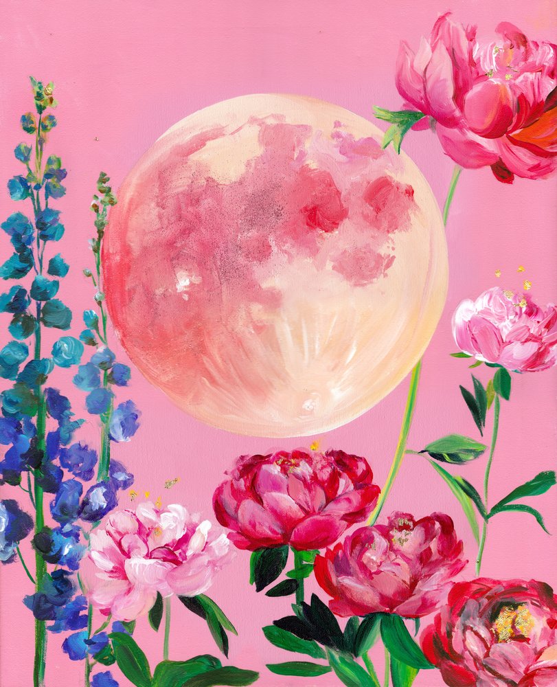 Pink Moon Garden av Christine Lindstrom