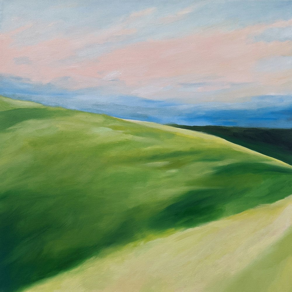 Green Hills – Pastellfärgad himmel av Claire Whitehead