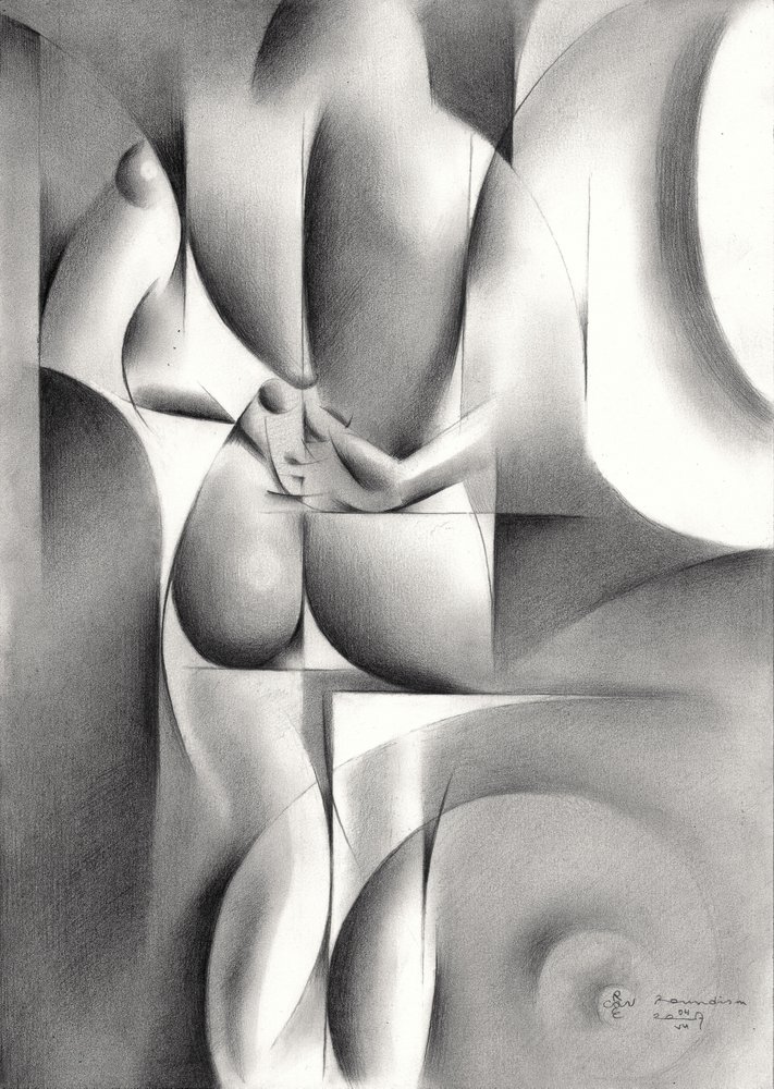 Elegant geometrisk nakenbild av Corné Akkers