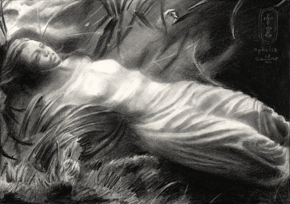 Eterisk draperad figur av Corné Akkers