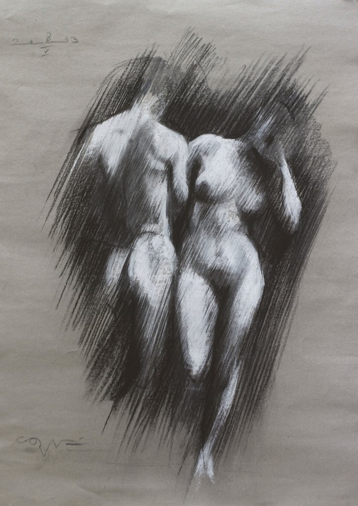 Sensuell skiss av ett par av Corné Akkers