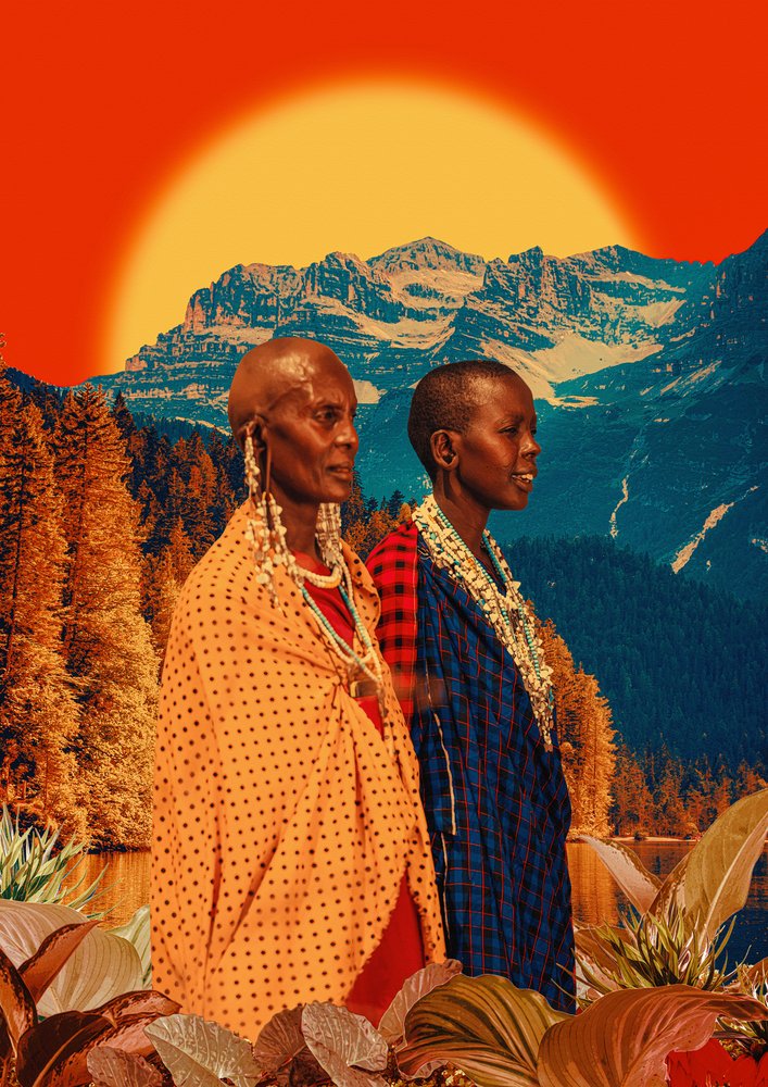 Maasai-kvinnor och bergen av CosmoZach