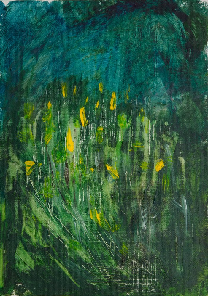 Abstrakta gula blommor av Dale Hefer