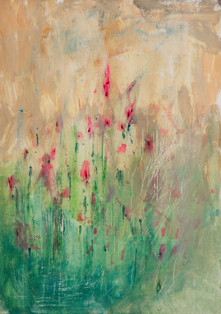 Livfull abstrakt blomsterkonst av Dale Hefer