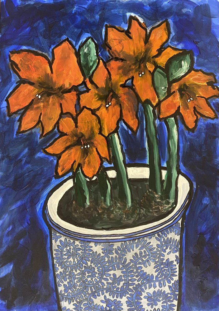 Ljusa orange blommor av Dale Hefer & Family