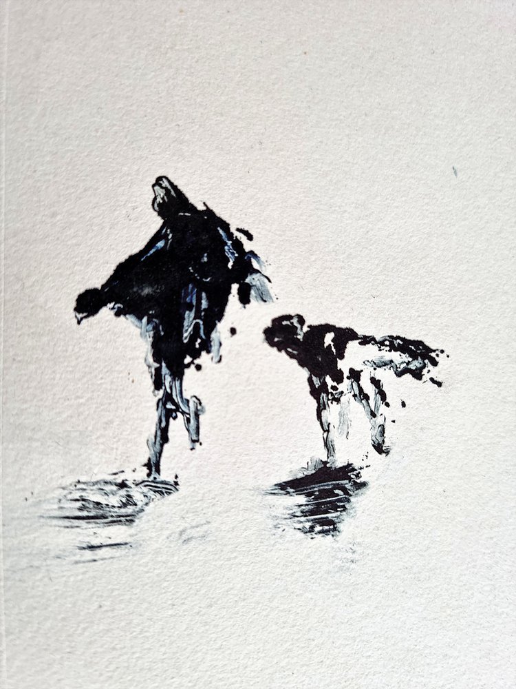 Promenad med en svartvit hund av David Antonides