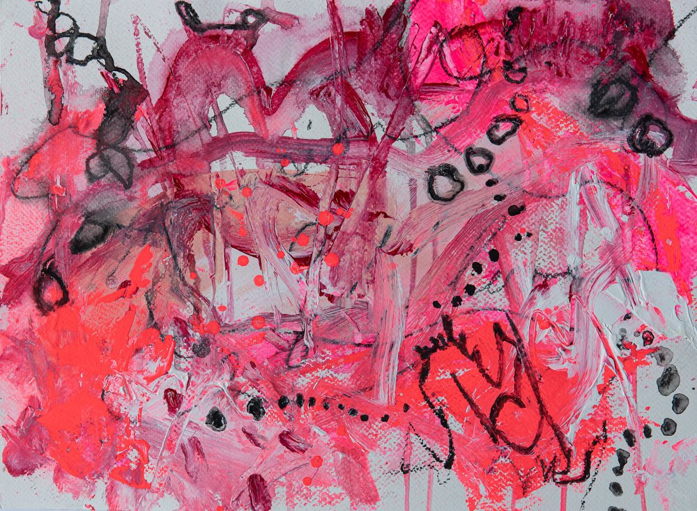 Livfull rosa abstrakt av Deb Chaney