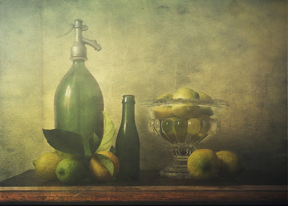 Vintage-stilleben med citrusfrukter av Deborah Gugeri