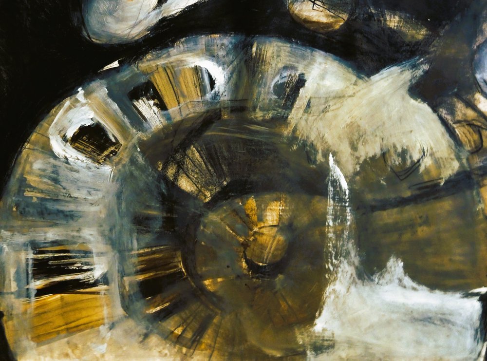 Abstrakt ”Golden Swirl” av Doris Schmitz