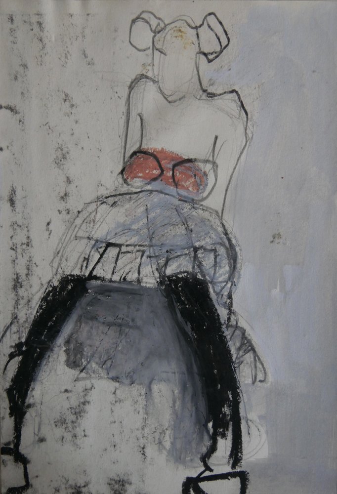 Abstrakt sittande dansare av Doris Schmitz