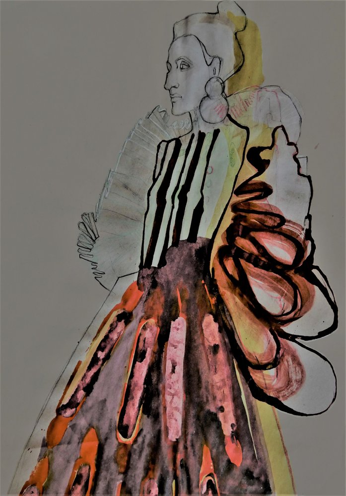 Dramatisk modeillustration av Doris Schmitz
