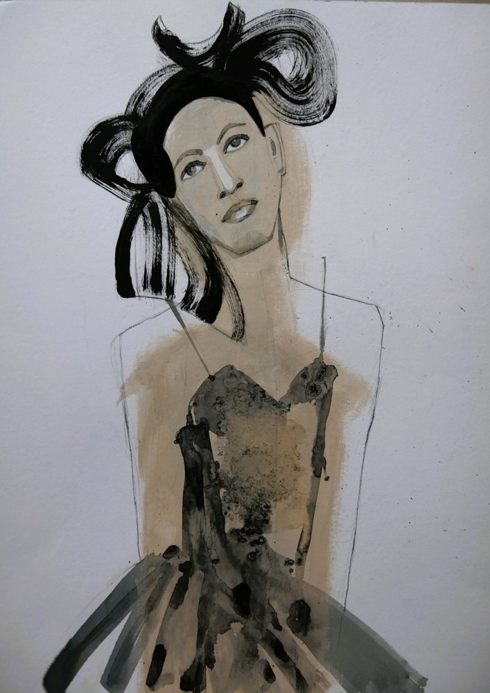 Elegant modeporträtt av Doris Schmitz