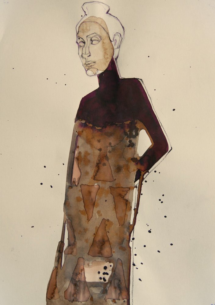 Elegant modeskiss av Doris Schmitz