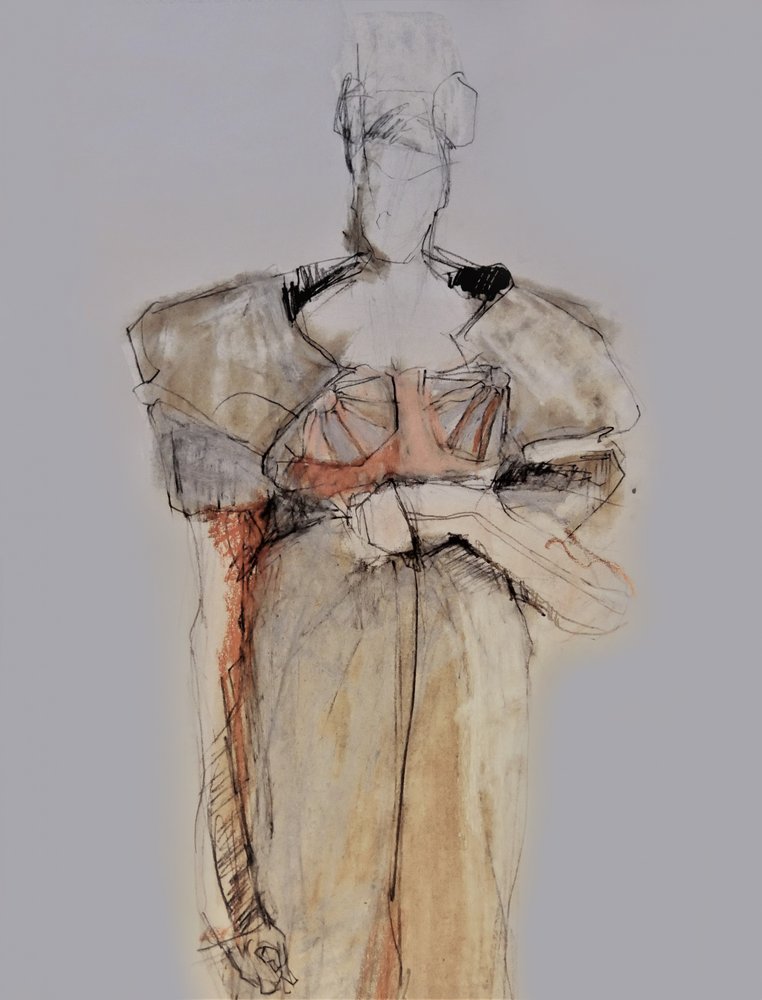 Elegant modeskiss av Doris Schmitz
