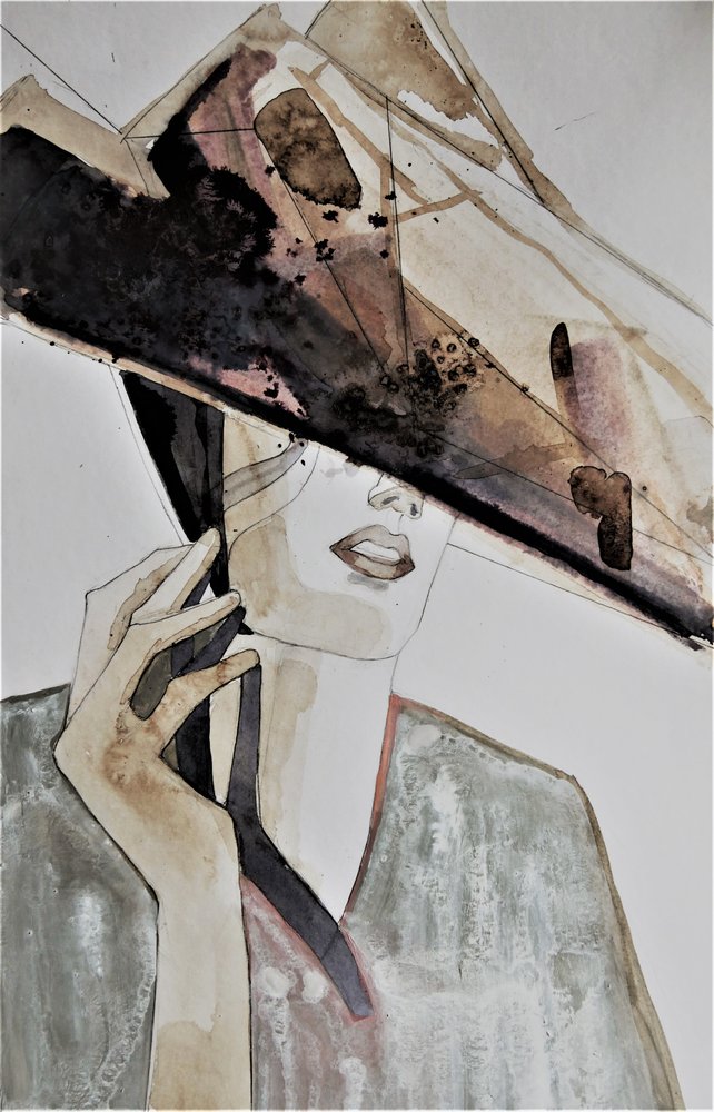 Elegant hatt – modeporträtt av Doris Schmitz