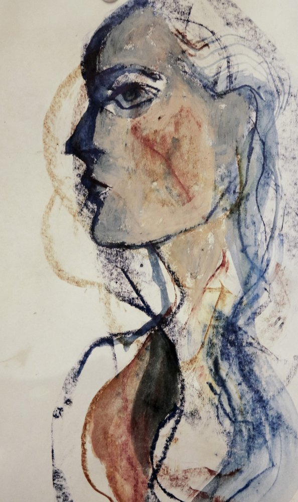 Expressiv blå profil av Doris Schmitz
