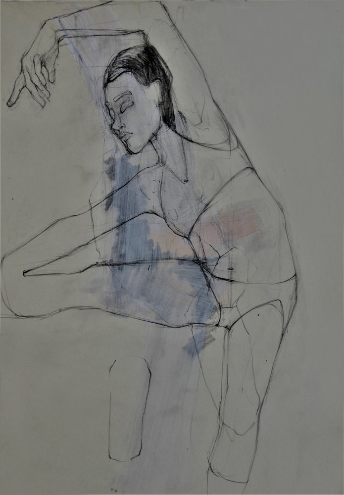 Skiss av en graciös figur av Doris Schmitz