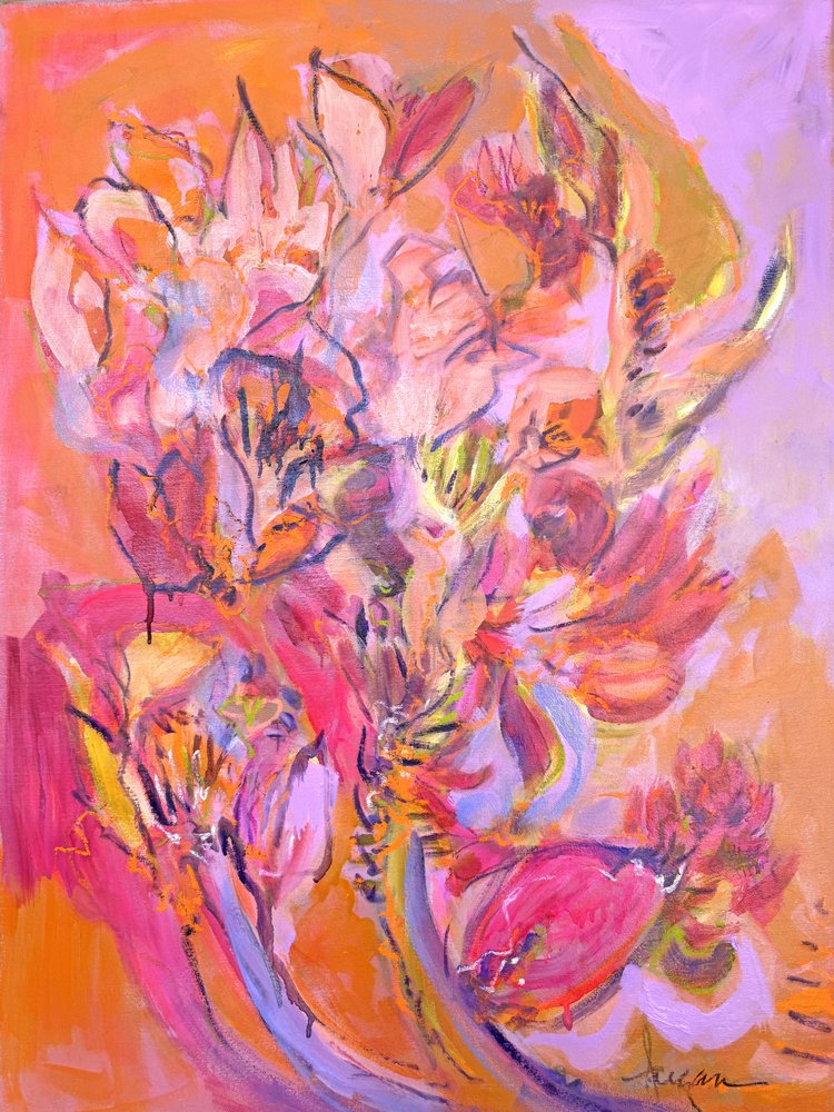 Livfulla abstrakta blommor av Dorothy Fagan
