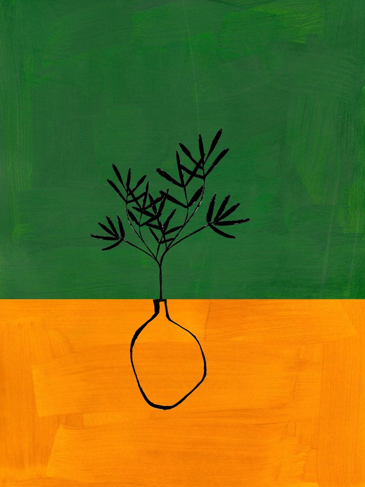 Abstrakt grön-orange växt av Ejaaz Haniff