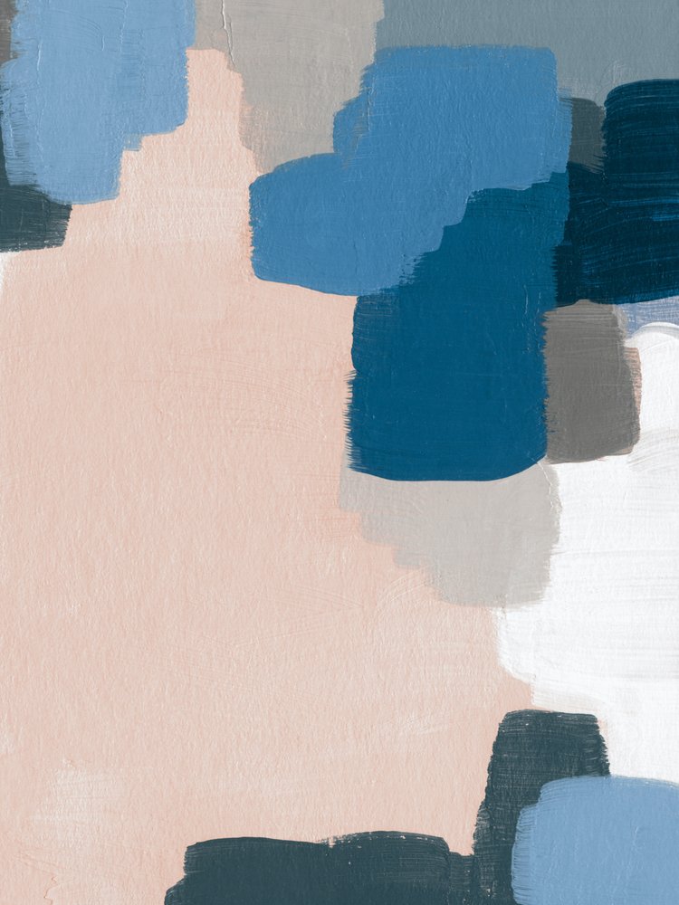 Blush Blue – abstrakta block av Ejaaz Haniff