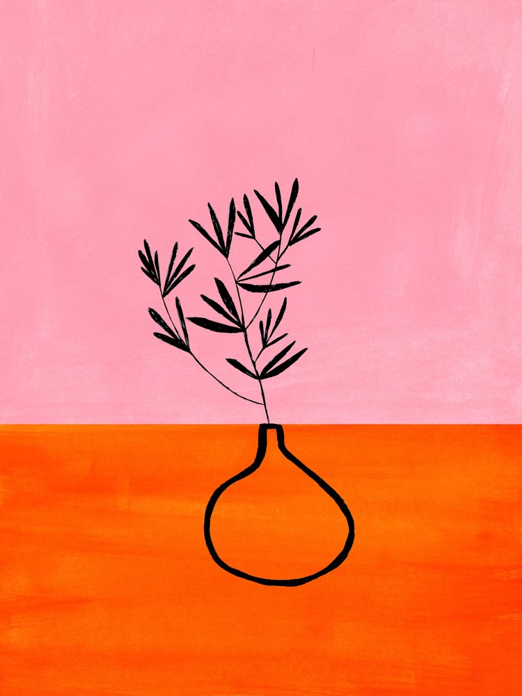 En växt i livfull rosa-orange färg av Ejaaz Haniff