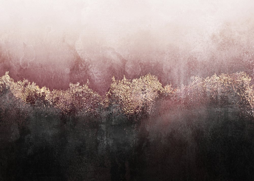 Dimhöljd skog i roséguld av Elisabeth Fredriksson