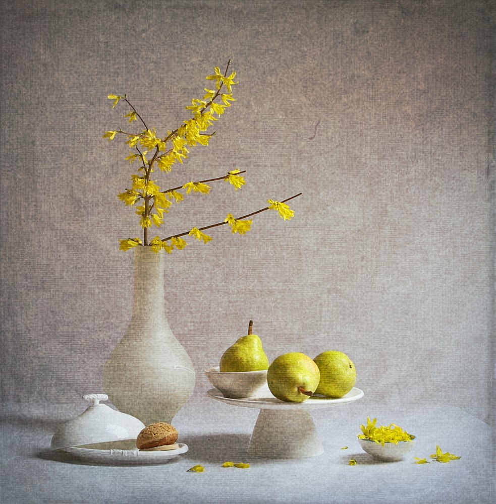 Gula blommor, gröna päron av Fangping Zhou