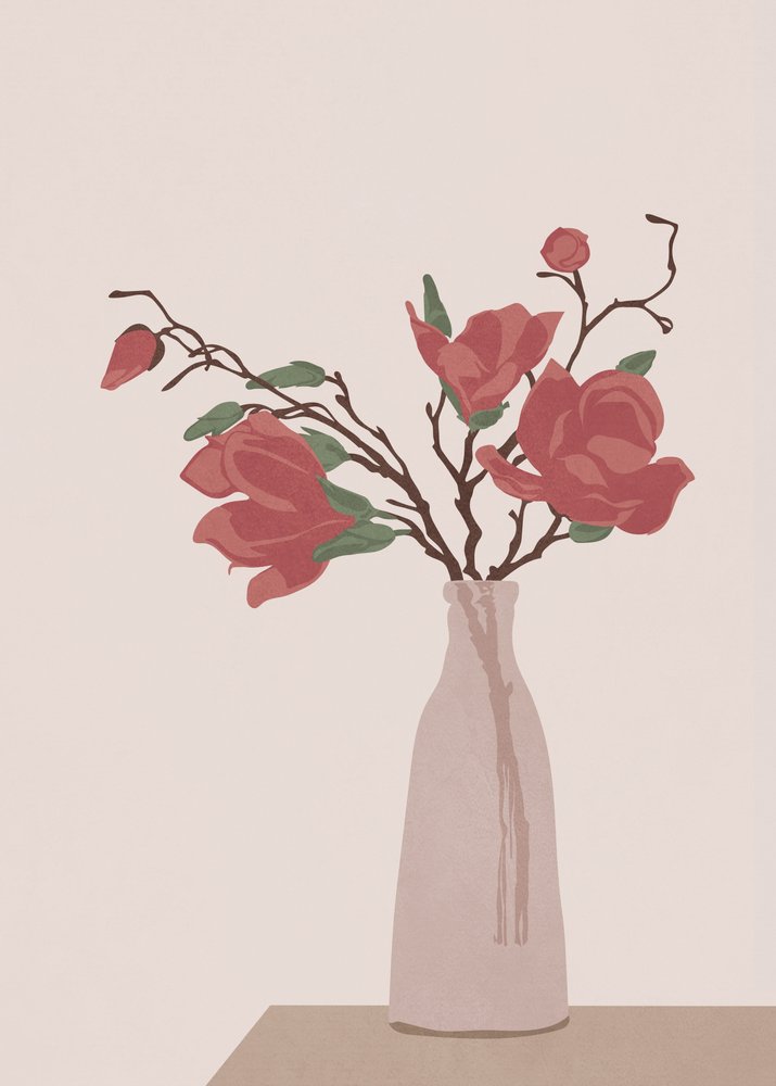 Elegant magnoliavase av Flow Line