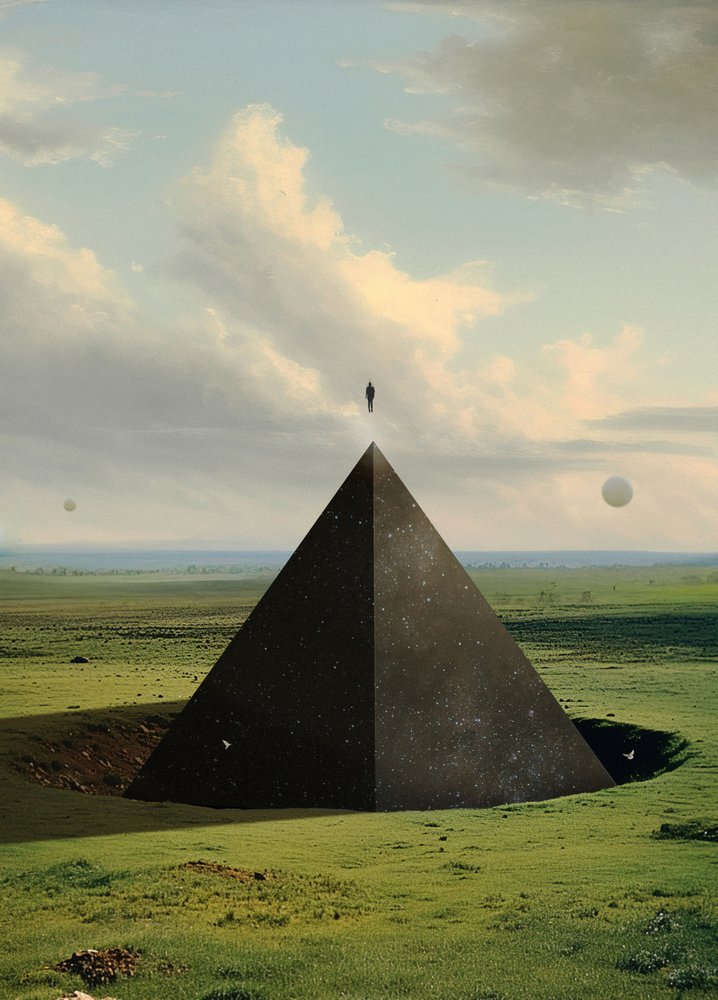 Surrealistisk pyramid vid horisonten av Fran Rodríguez