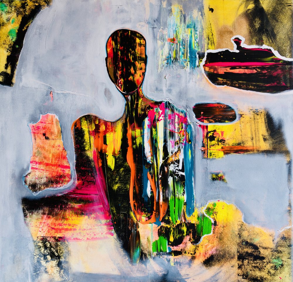 Färgglad abstrakt figur av Fredrik Olsen